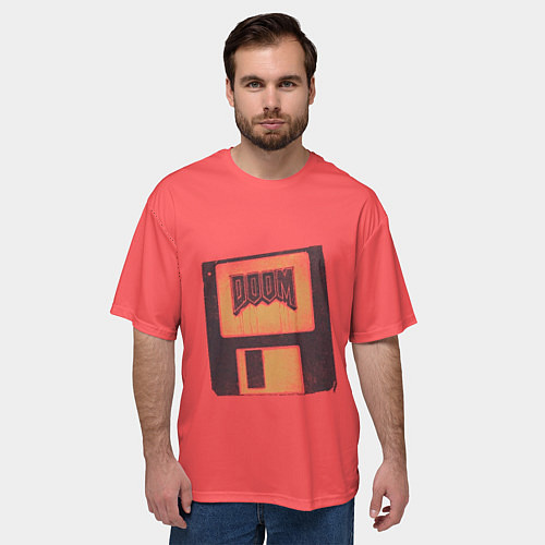 Мужская футболка оверсайз Дискета Дум / 3D-принт – фото 3