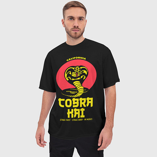 Мужская футболка оверсайз Cobra Kai California / 3D-принт – фото 3