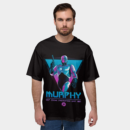 Мужская футболка оверсайз Робот полицейский art / 3D-принт – фото 3