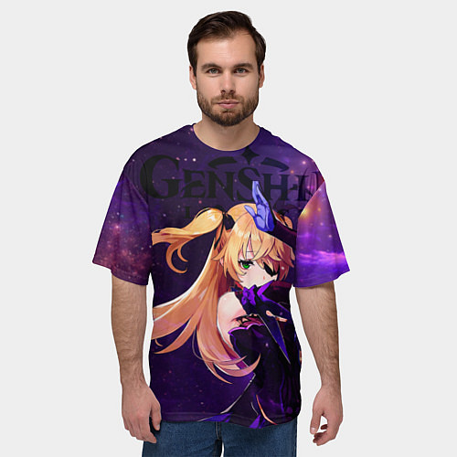 Мужская футболка оверсайз Fischl Фишль / 3D-принт – фото 3