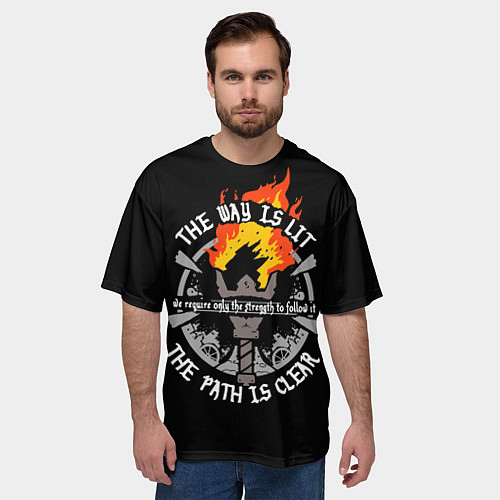 Мужская футболка оверсайз Darkest Dungeon - the way is lit / 3D-принт – фото 3