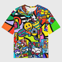 Мужская футболка оверсайз Romero Britto - emoji