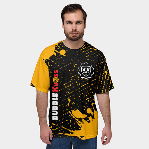 Мужская футболка оверсайз БАБЛ КВАС - Брызги / 3D-принт – фото 3