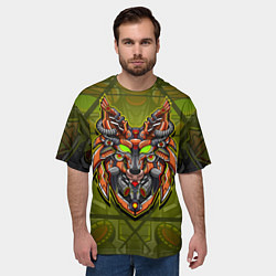 Футболка оверсайз мужская Кибер-лис, цвет: 3D-принт — фото 2
