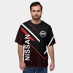 Футболка оверсайз мужская NISSAN, НИССАН ГЕОМЕТРИЯ, цвет: 3D-принт — фото 2