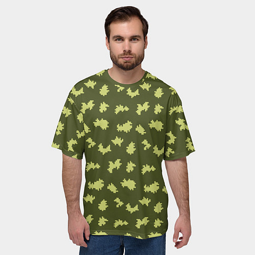 Мужская футболка оверсайз Пограничник камуфляж / 3D-принт – фото 3