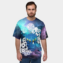 Футболка оверсайз мужская Доктор Кто Машина Таргис, цвет: 3D-принт — фото 2