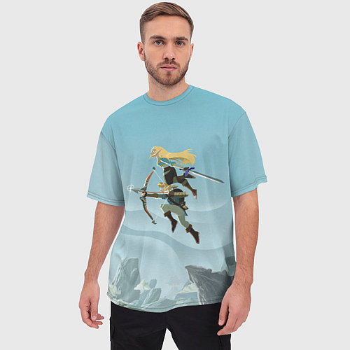 Мужская футболка оверсайз Зельда и Линк / 3D-принт – фото 3