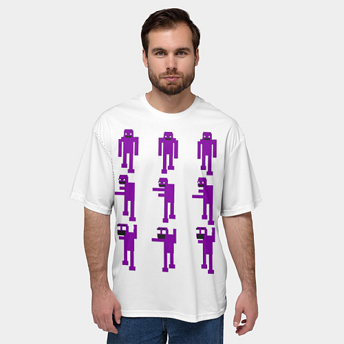Мужская футболка оверсайз Five Nights At Freddys purple guy / 3D-принт – фото 3