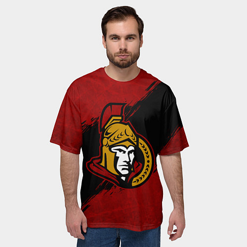 Мужская футболка оверсайз Оттава Сенаторз , Ottawa Senators / 3D-принт – фото 3