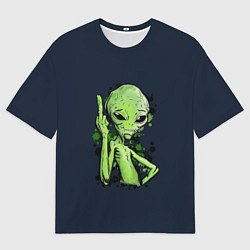 Футболка оверсайз мужская Не Дружелюбный пришелец, цвет: 3D-принт