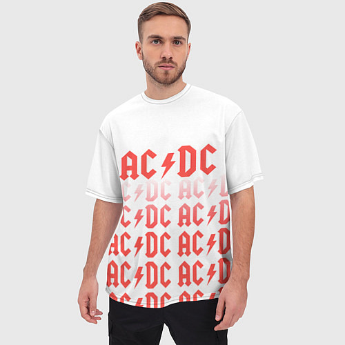 Мужская футболка оверсайз Acdc Паттерн / 3D-принт – фото 3