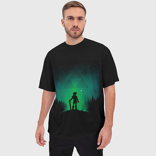 Мужская футболка оверсайз Линк на холме / 3D-принт – фото 3