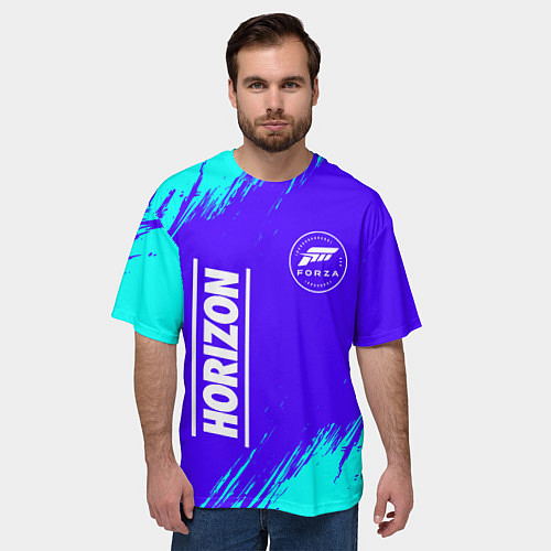 Мужская футболка оверсайз FORZA HORIZON Краски / 3D-принт – фото 3