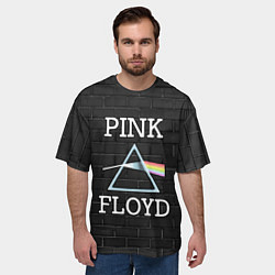Футболка оверсайз мужская PINK FLOYD LOGO - ПИНК ФЛОЙД ЛОГОТИП, цвет: 3D-принт — фото 2