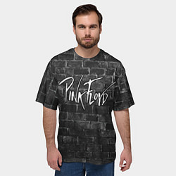 Футболка оверсайз мужская PINK FLOYD - ПИНК ФЛОЙД КИРПИЧНАЯ СТЕНА, цвет: 3D-принт — фото 2