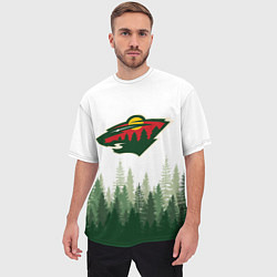 Футболка оверсайз мужская Minnesota Wild, Миннесота Уайлд Лес, цвет: 3D-принт — фото 2