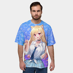 Футболка оверсайз мужская Эта фарфоровая кукла влюбилась, цвет: 3D-принт — фото 2