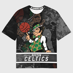 Футболка оверсайз мужская Boston Celtics , Бостон Селтикс, цвет: 3D-принт