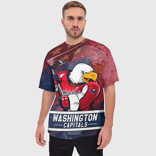 Мужская футболка оверсайз Вашингтон Кэпиталз Washington Capitals / 3D-принт – фото 3