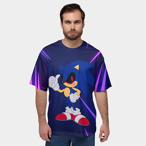 Мужская футболка оверсайз SONIC EXE СОНИК / 3D-принт – фото 3