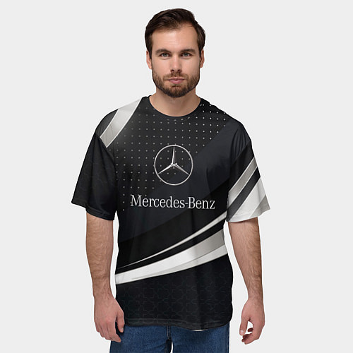 Мужская футболка оверсайз Mercedes-Benz Sport / 3D-принт – фото 3