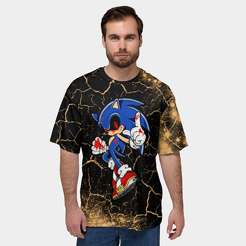 Мужская футболка оверсайз CОНИК ЭКЗЕ Краски / 3D-принт – фото 3