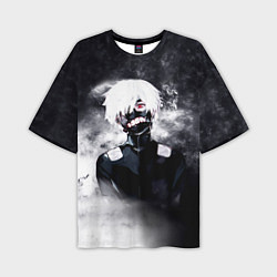 Мужская футболка оверсайз Токийский Гуль в Дыму Tokyo Ghoul Smoke