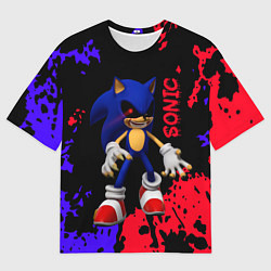 Футболка оверсайз мужская Соник екзе Sonic exe, цвет: 3D-принт