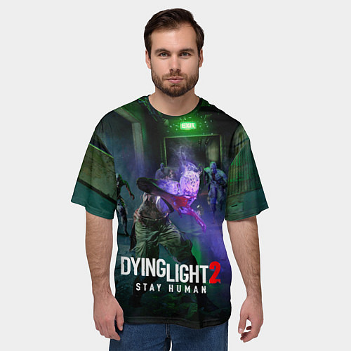 Мужская футболка оверсайз Dying Light: Stay Human - логово зомби / 3D-принт – фото 3