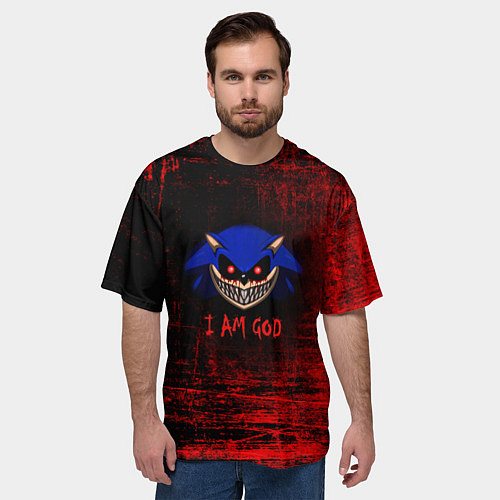 Мужская футболка оверсайз Sonic Exe / 3D-принт – фото 3