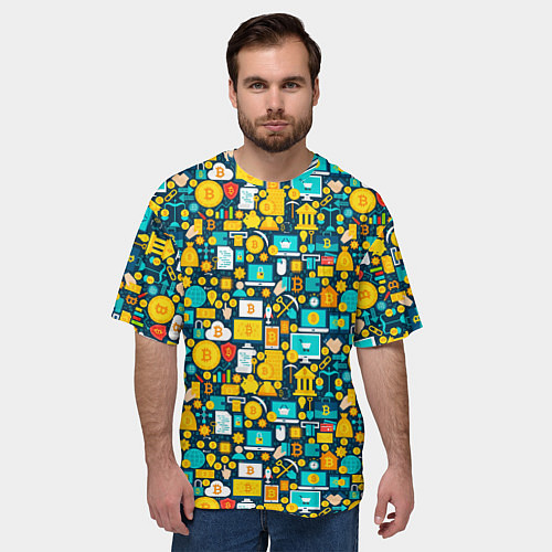 Мужская футболка оверсайз Трейдер Криптовалют / 3D-принт – фото 3