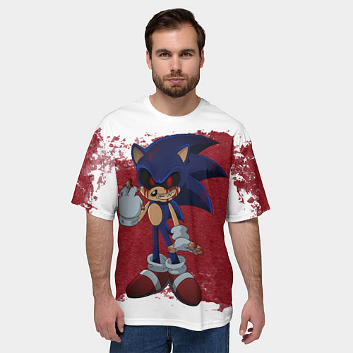 Мужская футболка оверсайз Sonic Exe! / 3D-принт – фото 3