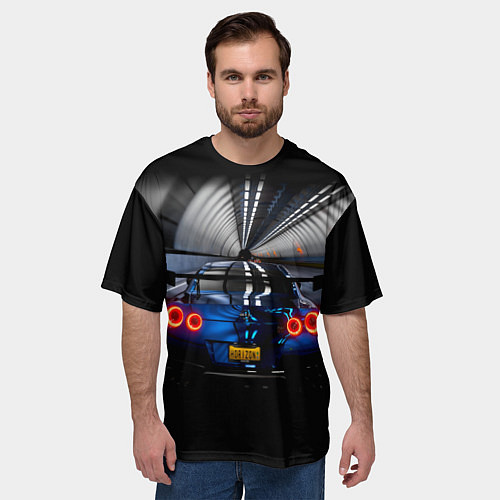 Мужская футболка оверсайз Форза Хорайзен Гонки Forza GTR Nissan / 3D-принт – фото 3