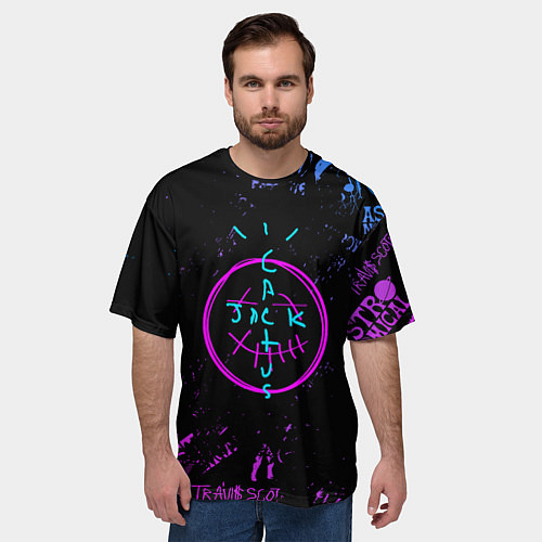 Мужская футболка оверсайз Fortnite x Travis Scott / 3D-принт – фото 3