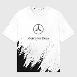Футболка оверсайз мужская Mercedes-Benz - White texture, цвет: 3D-принт