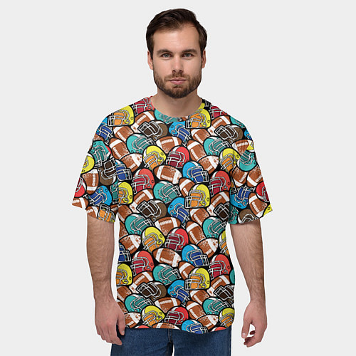 Мужская футболка оверсайз Американский Футбол American Football / 3D-принт – фото 3