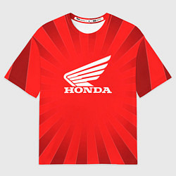 Мужская футболка оверсайз Honda красные линии