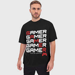 Футболка оверсайз мужская GAMER - GAMER - GAMER, цвет: 3D-принт — фото 2