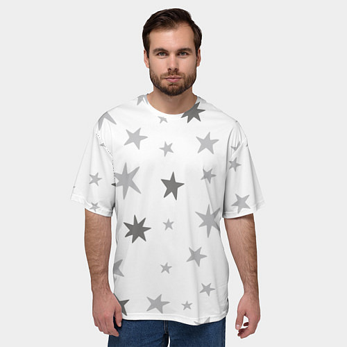 Мужская футболка оверсайз Звездочкиstars / 3D-принт – фото 3