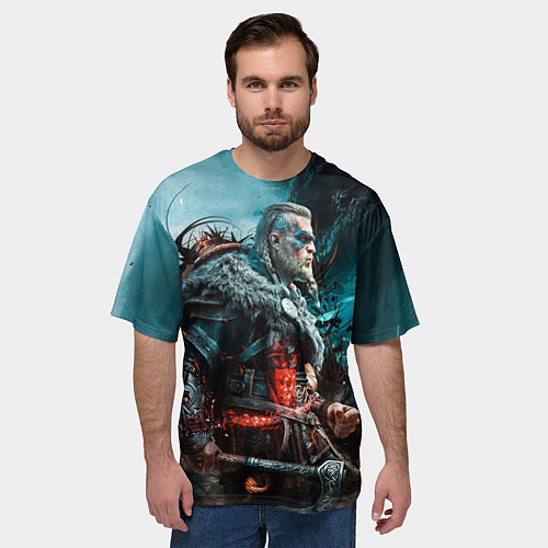 Мужская футболка оверсайз Викинги Вальхалла Vikings Valhalla n 1 / 3D-принт – фото 3