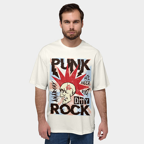 Мужская футболка оверсайз Punk Rock Панк / 3D-принт – фото 3