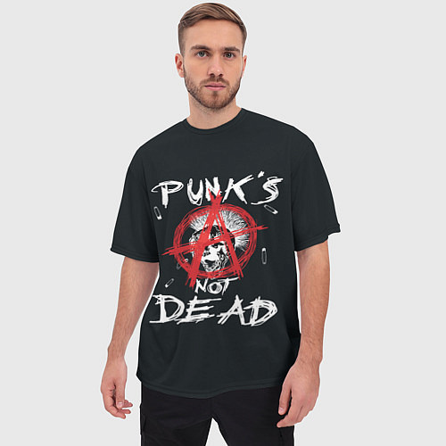 Мужская футболка оверсайз Punks Not Dead Анархия / 3D-принт – фото 3