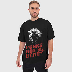 Футболка оверсайз мужская Punks Not Dead, цвет: 3D-принт — фото 2