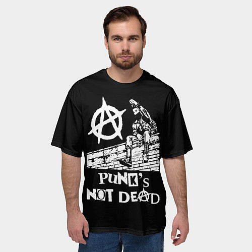Мужская футболка оверсайз Анархист Панк / 3D-принт – фото 3