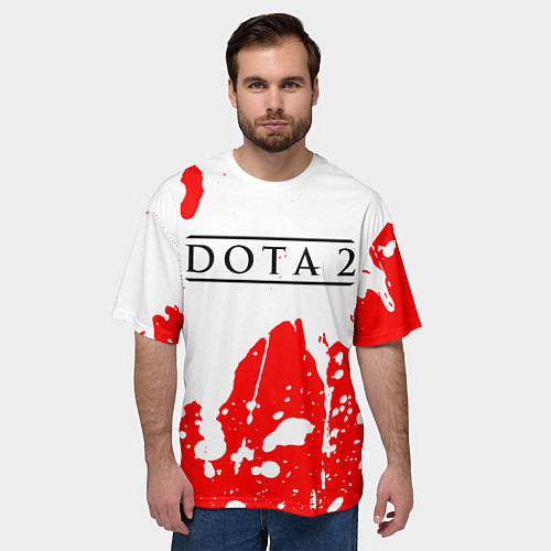 Мужская футболка оверсайз DOTA 2 Краски / 3D-принт – фото 3