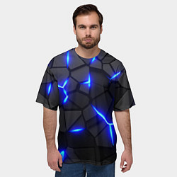Футболка оверсайз мужская КИБЕРПАНК БРОНЯ: СИНЯЯ СТАЛЬ, цвет: 3D-принт — фото 2