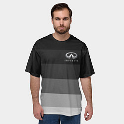 Футболка оверсайз мужская Infiniti, Инфинити серый градиент, цвет: 3D-принт — фото 2