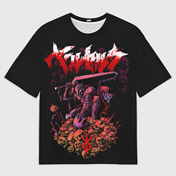 Футболка оверсайз мужская Берсерк на черепах Berserk Клеймо, цвет: 3D-принт