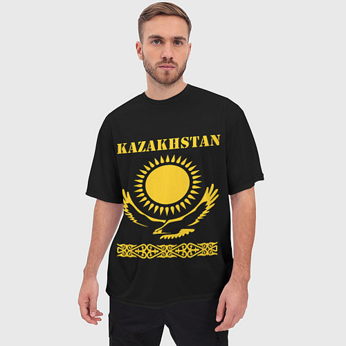 Мужская футболка оверсайз KAZAKHSTAN Казахстан / 3D-принт – фото 3